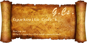 Gyurkovits Csák névjegykártya